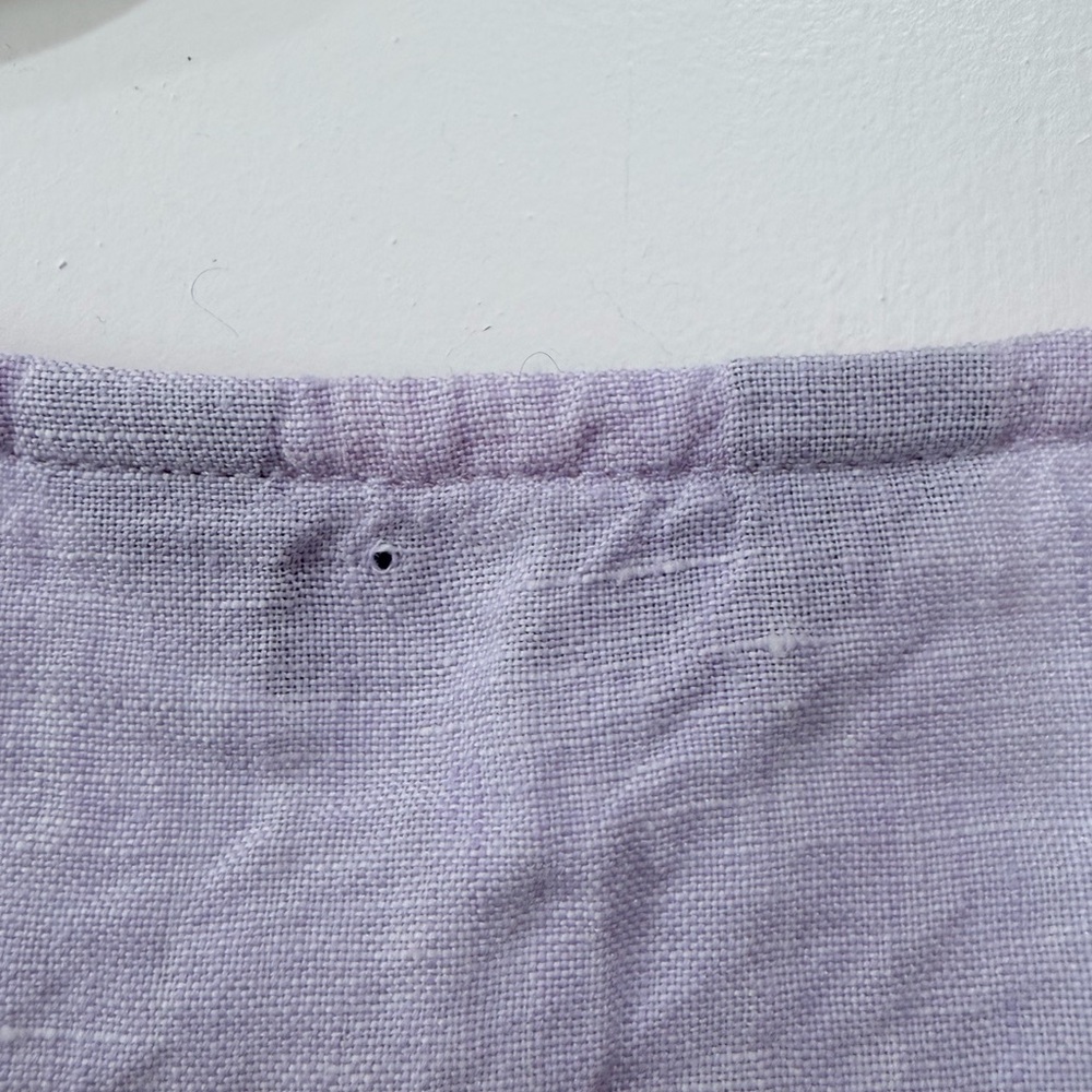 Lands' End Women's Short Sleeve 100% Linen Top Casual Blouse Purple Small - Picture 3 of 10